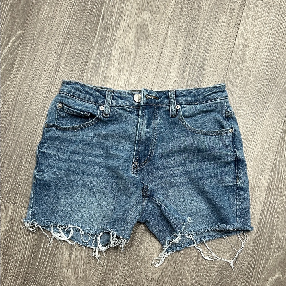 Madden Girl Blue Frayed Jean Shorts